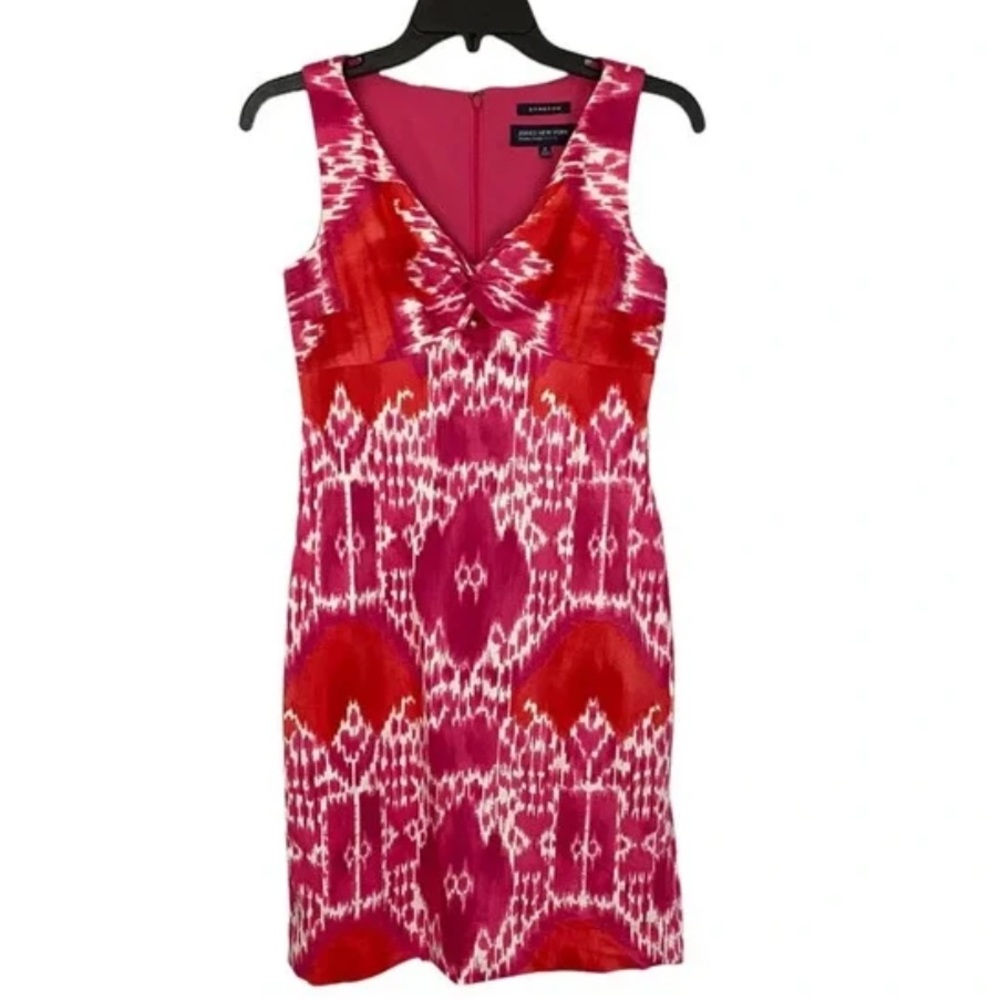 JONES NEW YORK Signature Stretch  Pink White & Red Sleeveless Dress NWOT - Picture 5 of 11